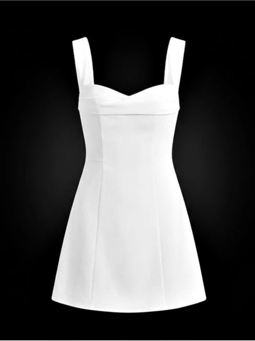 White Sweetheart Neck Mini Dress